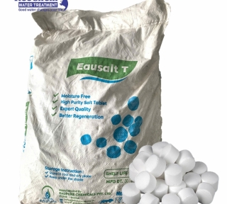 Muối viên tinh khiết Eausalt T, muối hoàn nguyên cation hệ làm mềm nước  Muối viên tinh khiết Eausalt T, muối hoàn nguyên cation hệ làm mềm nước
